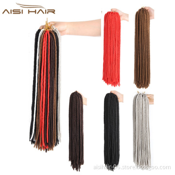 The Top Selling 18 inch Synthetic Dreadlocks Braids Hair Extensions High Temperature Colors Fiber Hair